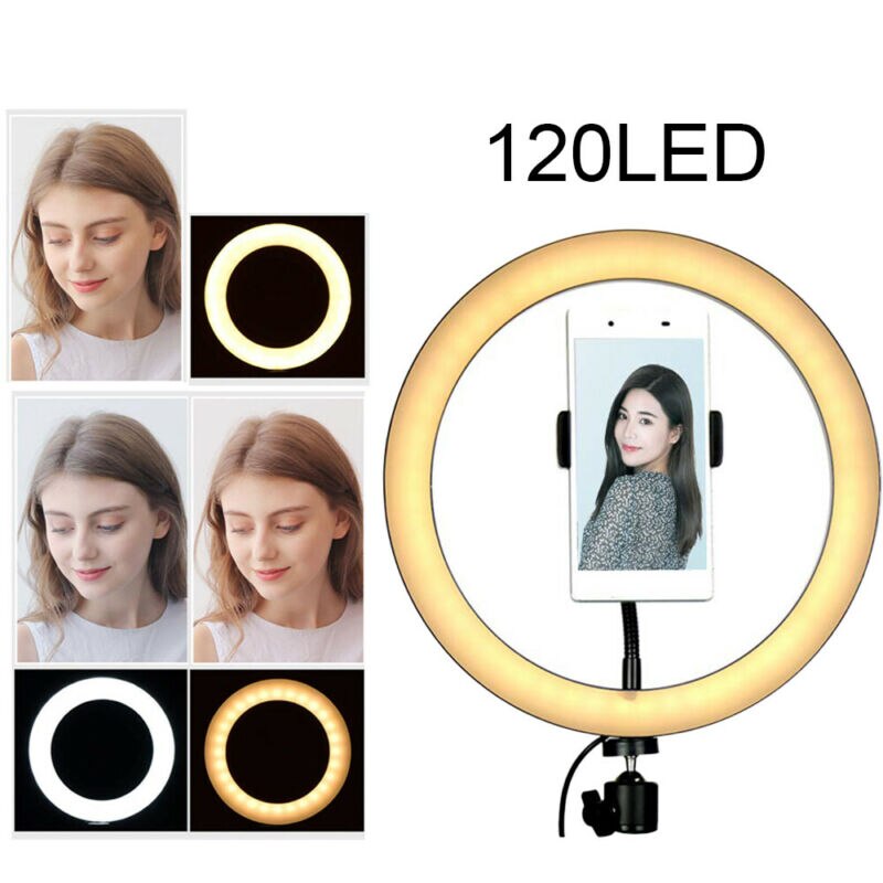 120LED 10 "Selfie LED Ring Licht Mobiele Telefoon Houder Desktop Lamp voor Live Make/Fotografie 3E15