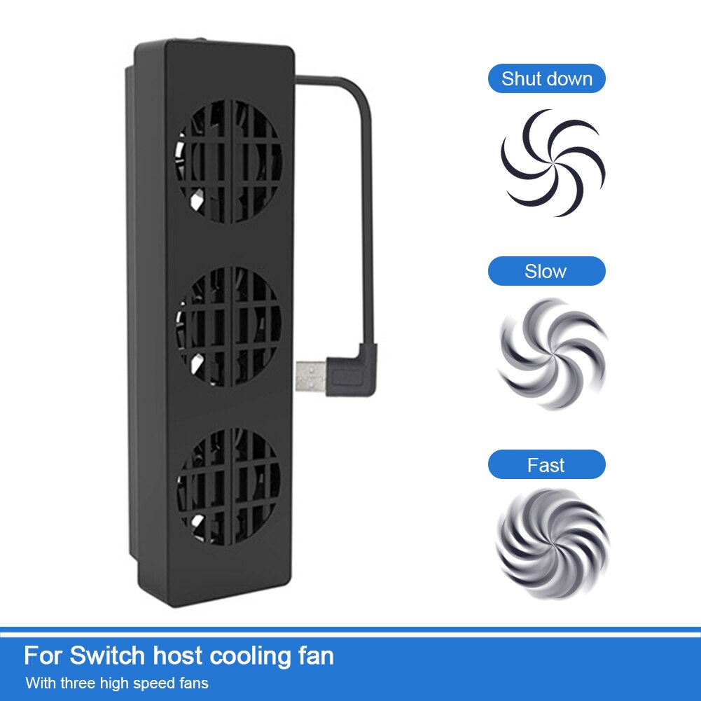 USB Cooling Fan Heatsink Game Console 3 Fans External Cooler Speed Adjustable Console Radiator Cool Station for Nintendo Switch