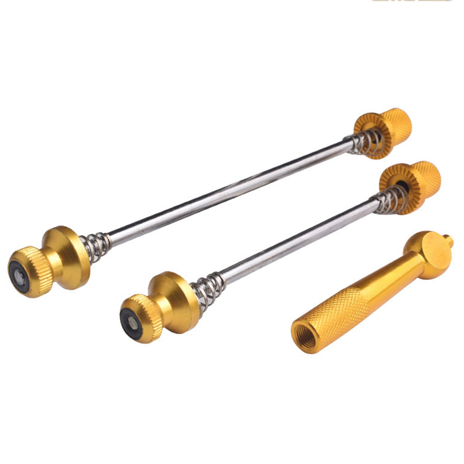 Road Bike Quick Release Set Hub Anti-theft Cycling Axle Lever Outdoor For Bicycle Easy Install Safety Aluminum Alloy Front Rear: Gold