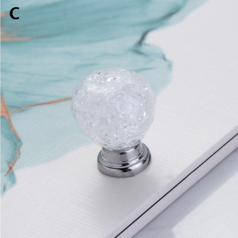 Crack Bal Vorm Lade Knoppen Acryl Schroef Ice Crackle Crystal Gem Ronde: 03