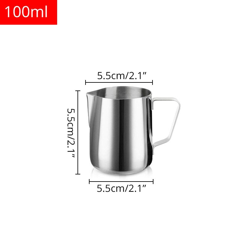 Rustfrit stål mælkekande, flødekande skumkop , 80/100/150/200ml mælkekop: 100ml