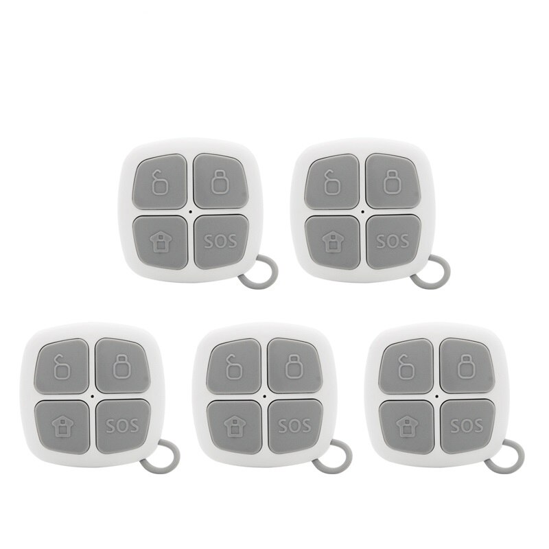 Mando a distancia portátil inalámbrico, 4 botones para GSM, sistema de alarma para el hogar, 5 uds., GS-RMC08: Default Title