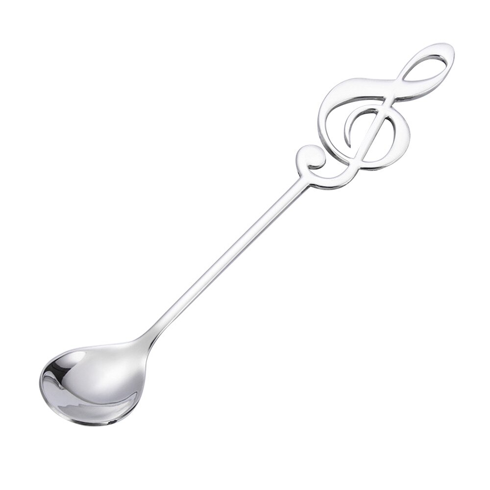 7 Colors Note Stainless Steel Coffee Tea Stirring Spoon Teaspoon Music Theme Metal Cake Dessert Ice Cream Spoons Flatware: 07