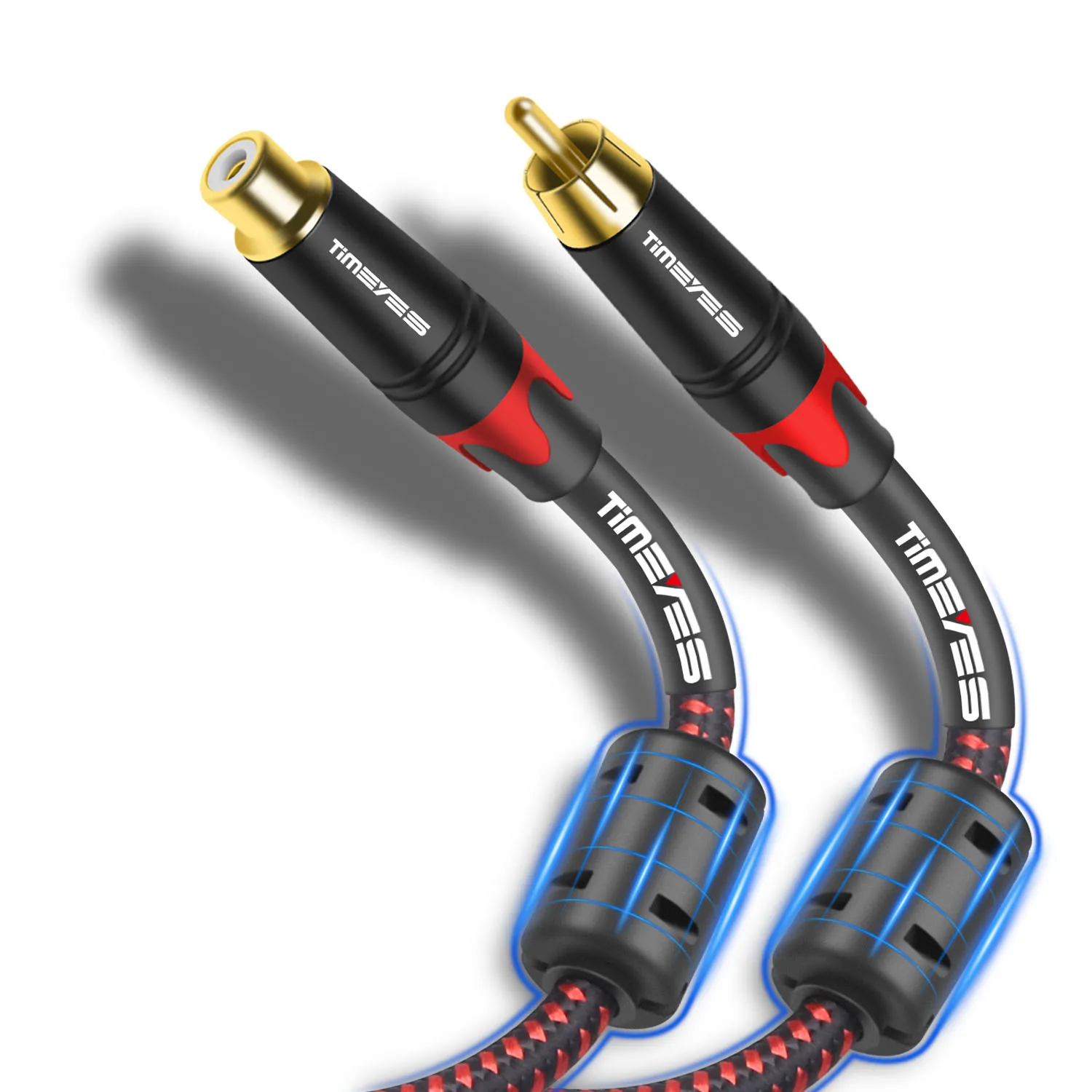 RCA Triple Shielded Audio Cable Rca To Rca Audio/Video Subwoofer Cable for Home Theater Sound Bar DVD TV Amplifier Hi-Fi System: Red / <=0.5m