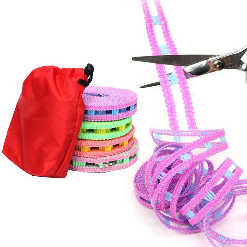 490cm waslijnen, droogrek, touw, droogrek, 4 kleuren, uitschuifbaar rek voor buiten, reizen, kleding,  k3 p 6