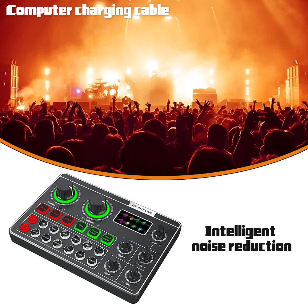 Noise Reduction For Phone Board Music Recording Audio Mixer Gaming Live Sound Card Voice Changer With Effects Singing