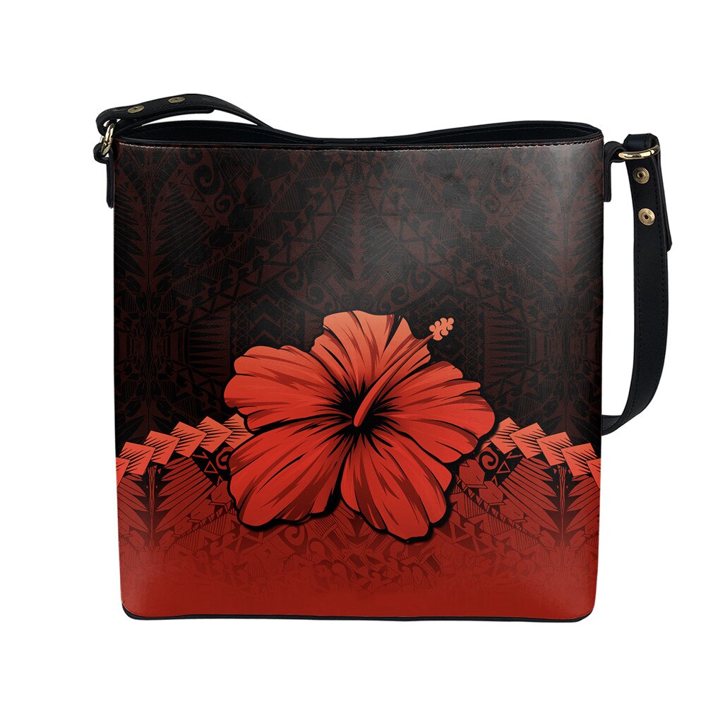 FORUDESIGNS Hawaiian Polynesian Tribal Hibiscus Flower Women's Bag Handbag Casual Tote Shoulder Bags Ethnic Purse: AMD586D61