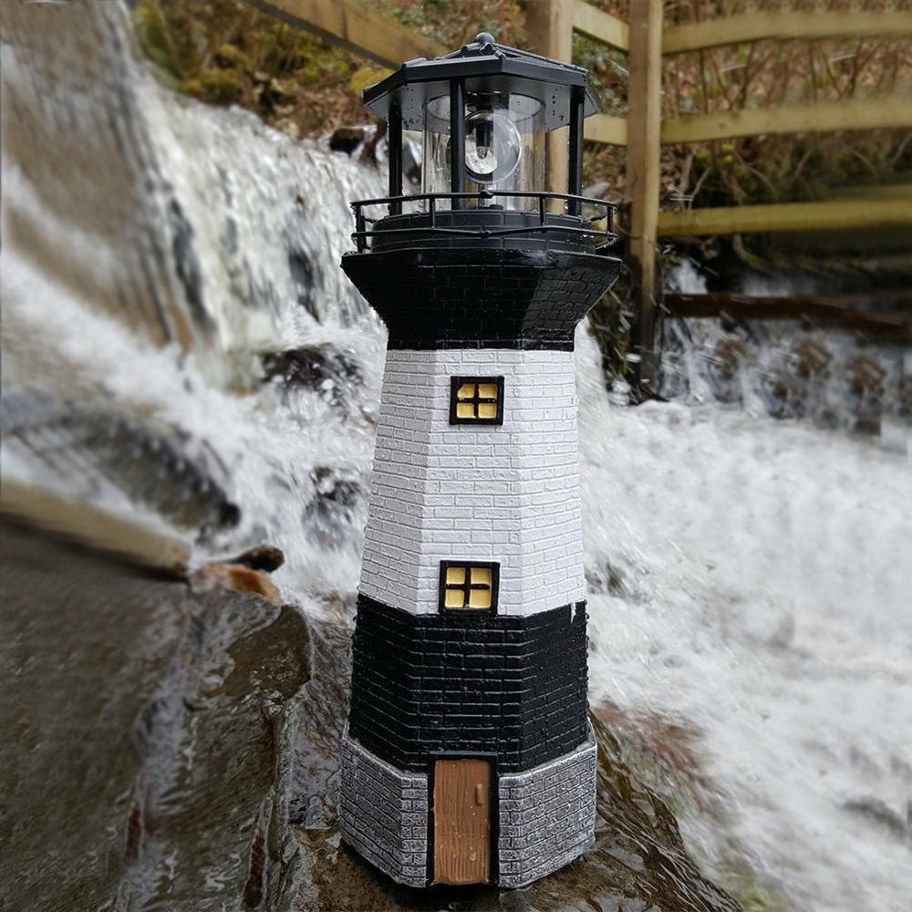 1x Lighthouse Lamp Solar Powered Decorative Light For Yard Patio Decoration Lawn Path Garden V0Z8