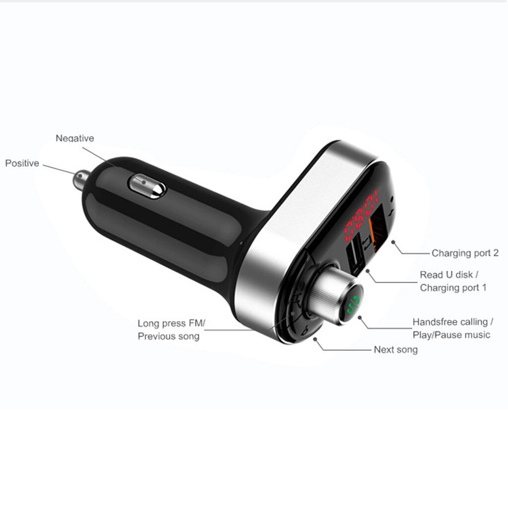 Dual USB Charger Bluetooth Handsfree Car Kit Charger MP3 Player Wireless Car Wireless Blueteeth FM Transmitter Car Hands-free