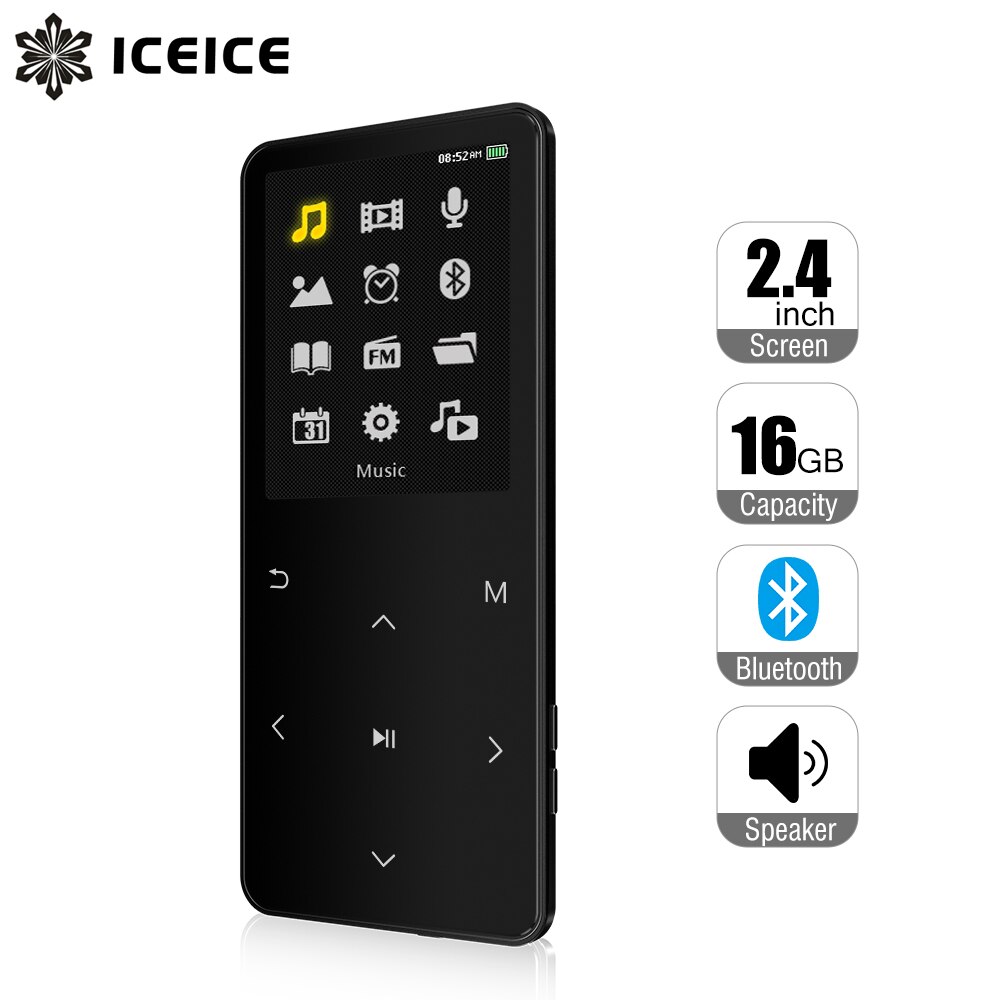 ICEICE MP3 Player with bluetooth and Speaker 2.4 Screen touch keys hi fi fm radio mini sport MP 3 music player portable walkman