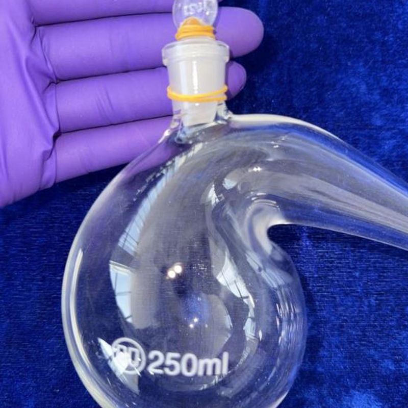 Lab Glass Retort Distillation Flask Retort Bottle with Curved Neck
