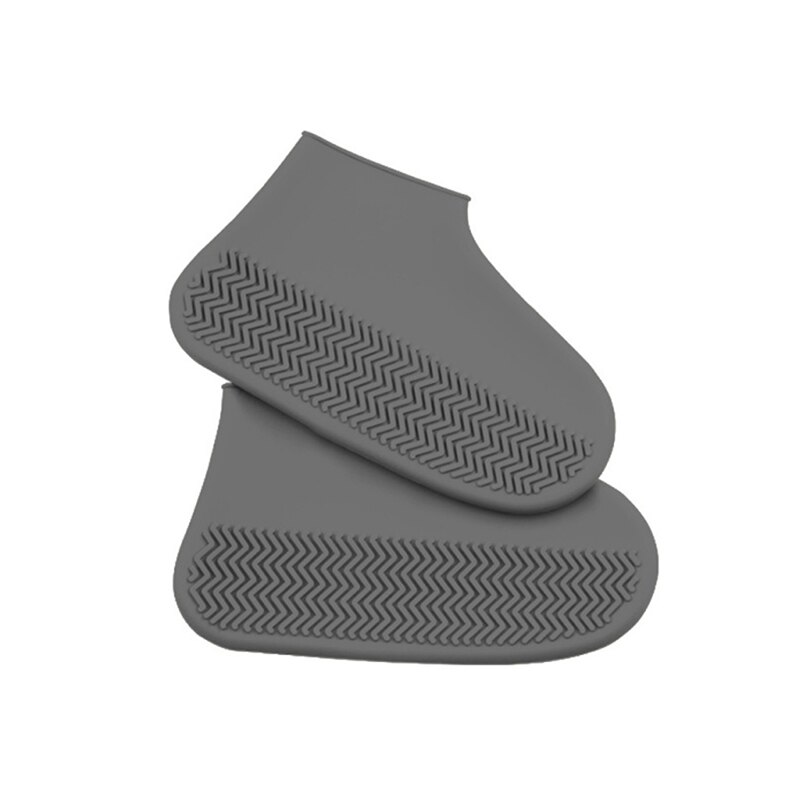 Silikon Überschuhe wiederverwendbar Wasserdicht Regensicher Schuhe Abdeckungen Regen Stiefel Nicht-Unterhose Waschbar unisex Tragen-Beständig Schuh abdeckungen W1: grau / S