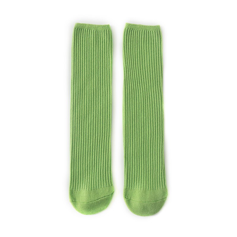 1 paar Eltern-Art Socken Für freundlicher Erwachsene Doppel Nadel Feste Farbe Socken Baby Hohe Socken Jungen Mädchen socken Frühling Herbst: 10