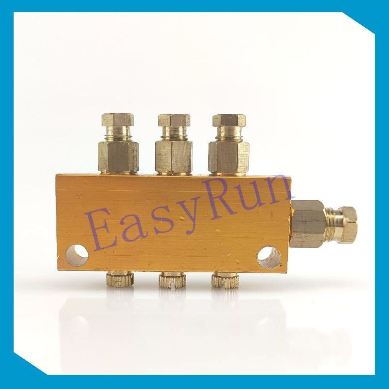 Details about Brass 3 Way Adjustable Lube Oil Grease Distributor Valve Manifold Block Centra