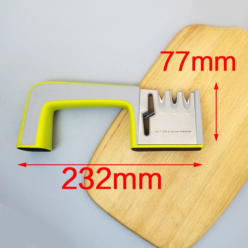 [video]1Pcs Knife Sharpener Ceramic Knife Sharpening Stone Tungsten Steel Diamond Sharpener Kitchen Tools: 4 funtions green