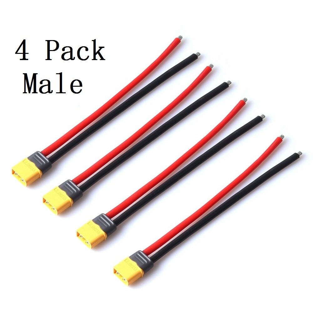 150 Mm Vergaren XT60 XT60H Parallel Batterij Connector 12AWG Kabel Extension Diy Mannelijke & Vrouwelijke Batterij Kabel: 4 male