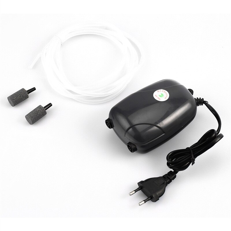 1Pc Black Praktische Mini Stille 5W Aquarium Inflatie Pomp Zuurstof Levering Luchtpomp Luchtcompressor Voor Aquarium outlet