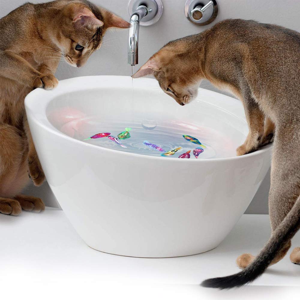 Katze Interaktive Elektrische Fische Spielzeug Wasser Katze Spielzeug für drinnen Spielen Schwimmen Roboter Fisch Spielzeug für Katze und Hund mit LED Licht Haustier Spielzeug