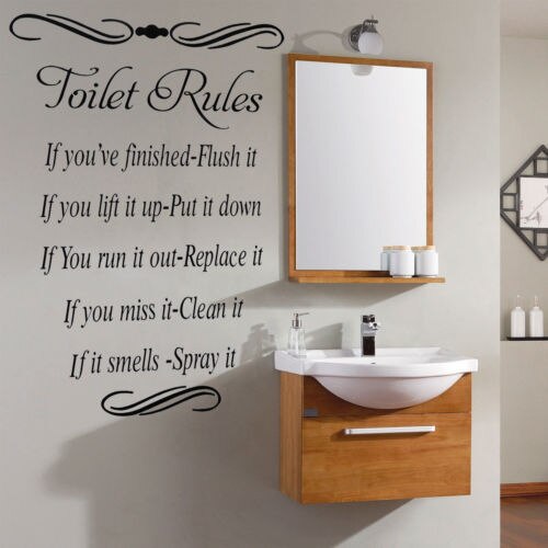 Wc Wasruimte Regels Brief Citaat Muurstickers Badkamer Verwijderbare Stickers Home Decor J