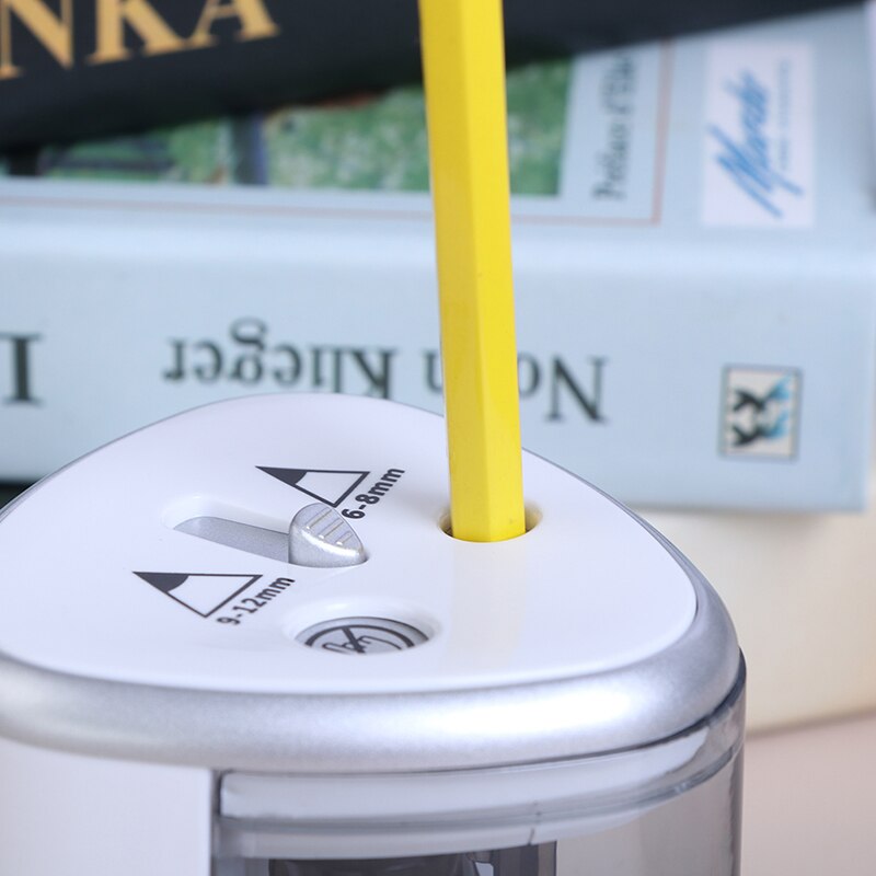 Elektrische Auto Puntenslijper Dubbele Gat Touch Schakelaar Pen Puntenslijper Voor 6-12Mm Potlood