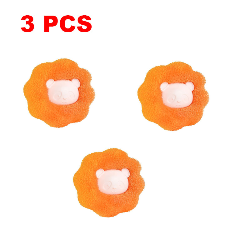 Bola de limpieza para lavadora, Bola de lavandería reutilizable, detergente Anti bobinado, productos para el hogar: Orange (3pcs)
