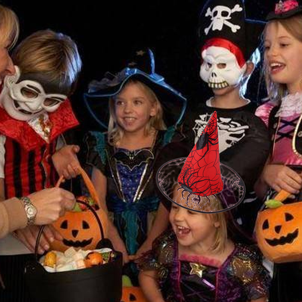 5 stk halloween edderkoppespind heksehat til halloween kostume cosplay edderkoppe hekse hatte maskerade fest cosplay kostume  #30