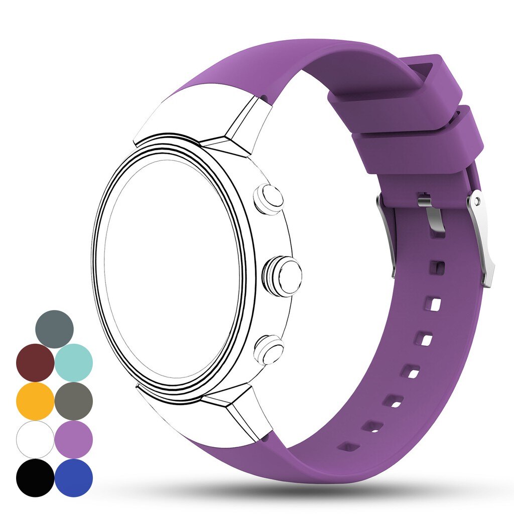 Eieuuk Accessoire Zachte Siliconen Gel Vervanging Horlogeband Band Armband Voor Asus Zenwatch 3 Smart Fitness Horloge: Paars