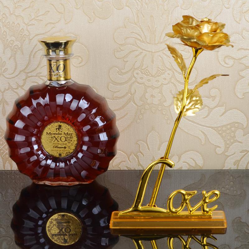 Goudfolie Plating 24K Goud Decoratie Mooie Bloem Frame Base Rose Aantrekkelijke Liefde Base Grappig