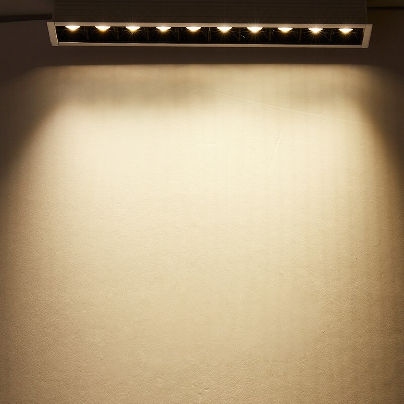 LED Recessed Linear Light Office Room Exhibition Hall AC85-265V 5W 10W 20W Anti-Glare Grille Line Spotlights