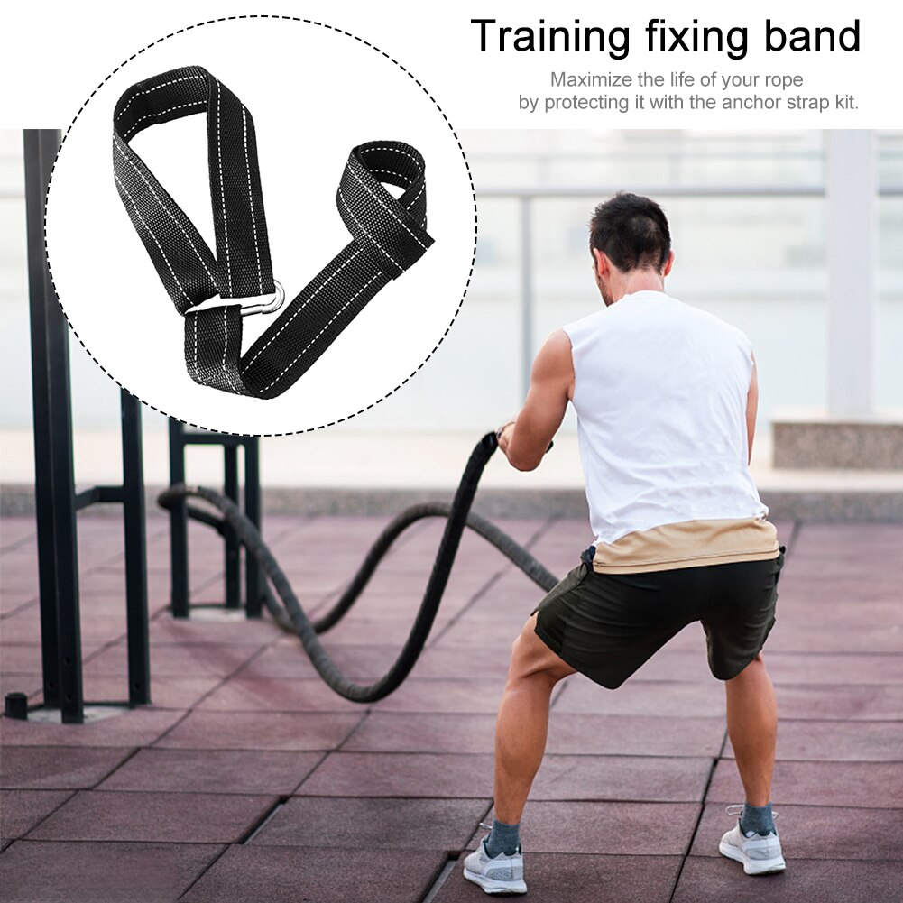 With Carabiner Fast Setup Battle Rope Anchor Strap Kit Training Home Stop Damage Accessories Reinforced Nylon Protective Gym