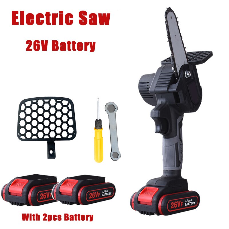 Garden Mini Electric Saw Lithium Battery Rechargeable Electric Woodworking Wireless Logging Saw Household Portable Mini Chainsaw