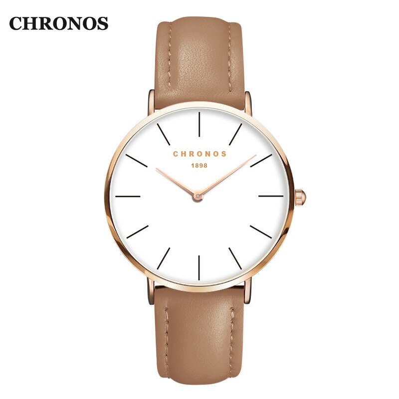CHRONOS 1898 unisexe montres de luxe en or Rose femmes montres Quartz montre-bracelet horloge hommes Relogio Masculino