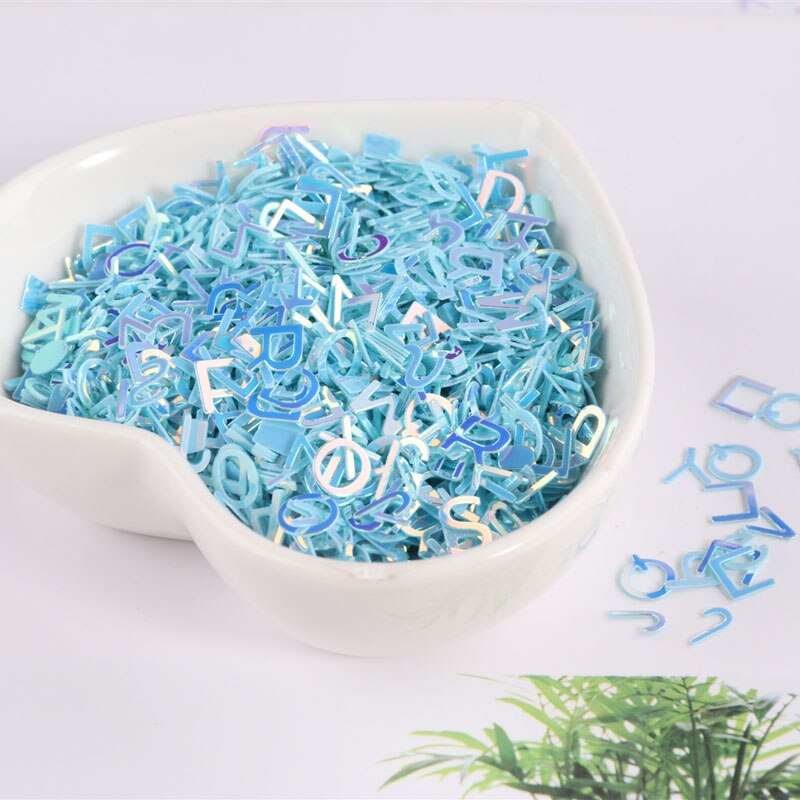 10 G/pak 6Mm Brief Vorm Losse Pailletten Pailetten Voor Nagels Art Bruiloft Decoratie Confetti Ster Nail Sequin Arts En ambachten: Blue