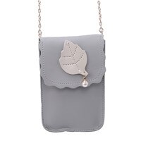 Vrouwen tienermeisjes pu leren schoudertassen parel blad cross body tas voor vrouwen tas: Grijs