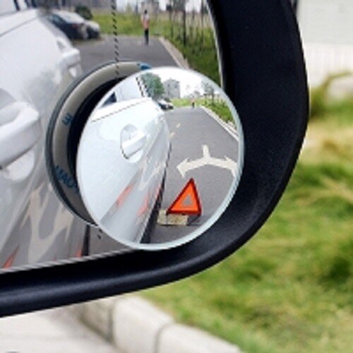 Bil bakspejl lille rundt spejl 360 graders justerbar vidvinkel spejl bakspejl blind spot multifunktion en pai: Par rundt spejl