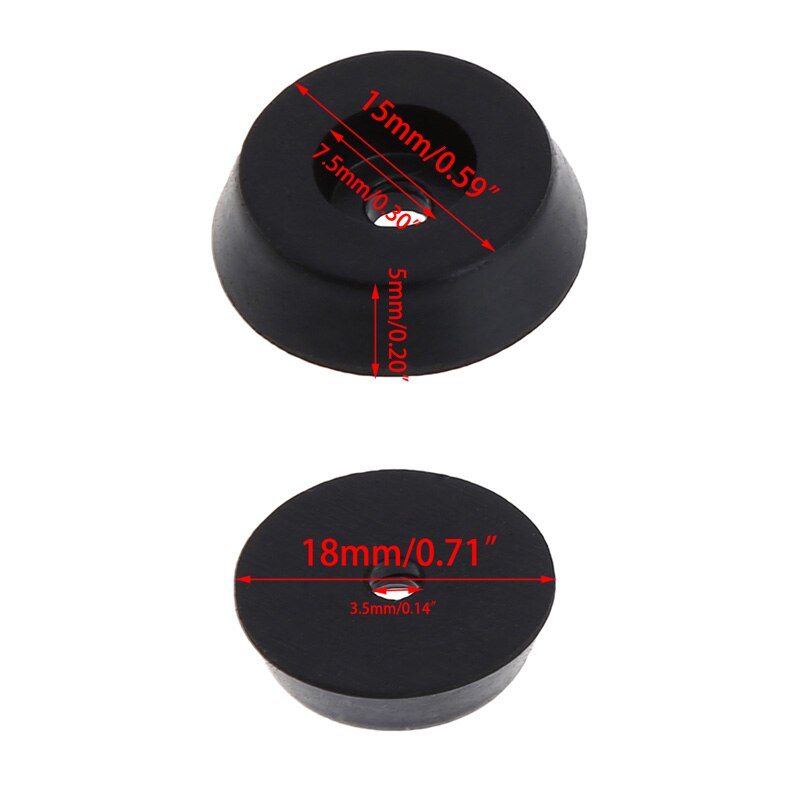 Protège-plancher Uxcell Lot De 2 Pieds Carrés Caoutchouc 30mm