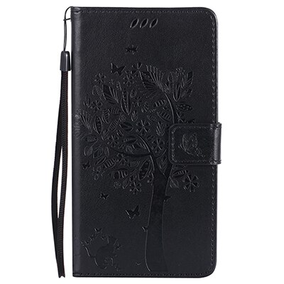 Cover Phone Case For Samsung Galaxy J5 j530 j530F EU 5.2" Flip PU Leather Shell Embossing Tree Cat Book Style Holster Bag: Black