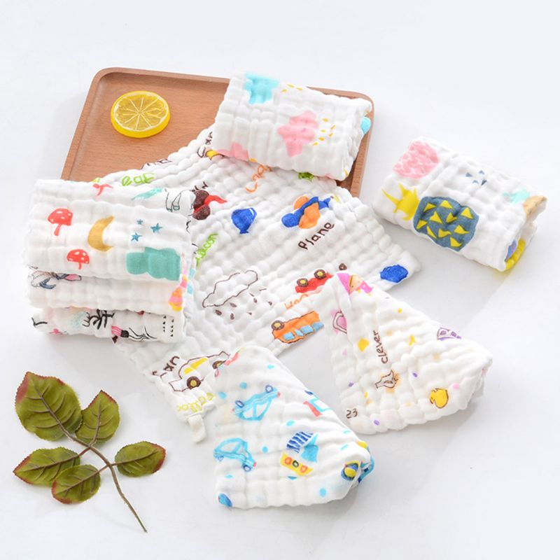 Gant de toilette en mousseline pour bébé, 10 pièces, gaze de coton, serviette de visage pour -né, mouchoir,