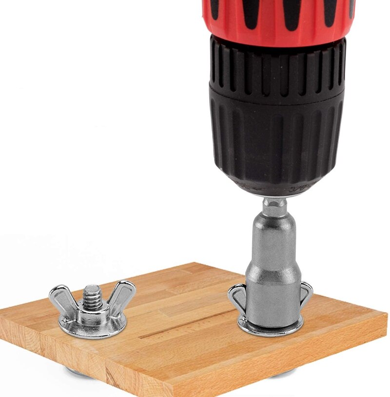 1/4in Vleugel Moer Boor Socket Wrench 6.35Mm Hex Shank Socket Adapter Moer Voor Boormachine Adapter sleuven Elektrische Schroevendraaier