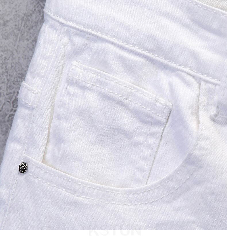 Skinny jeans heren effen witte heren jeans merk stretch casual heren mode denim broek casual yong boy studenten broeken