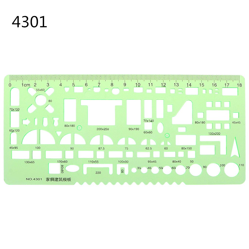 Plastic Geometric Template Ruler Drawing Tools for student School Stationery Pro Q1JC: 4301