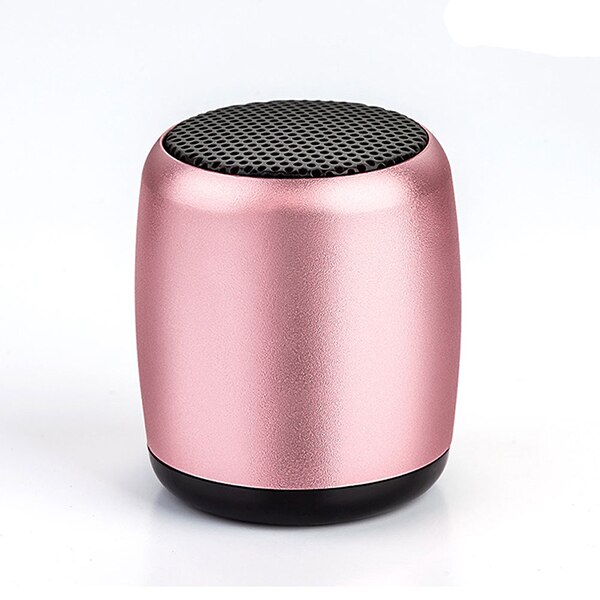 Mini metalen draadloze bluetooth speaker draagbaar klein zakformaat met selfie afstandsbediening subwoofer linttweeter: Roze