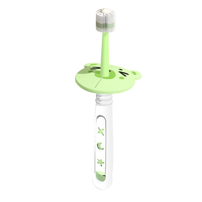Spazzolino da denti a rotazione libera a 360 gradi per bambini spazzolini da denti a setole morbide 85DE: Green
