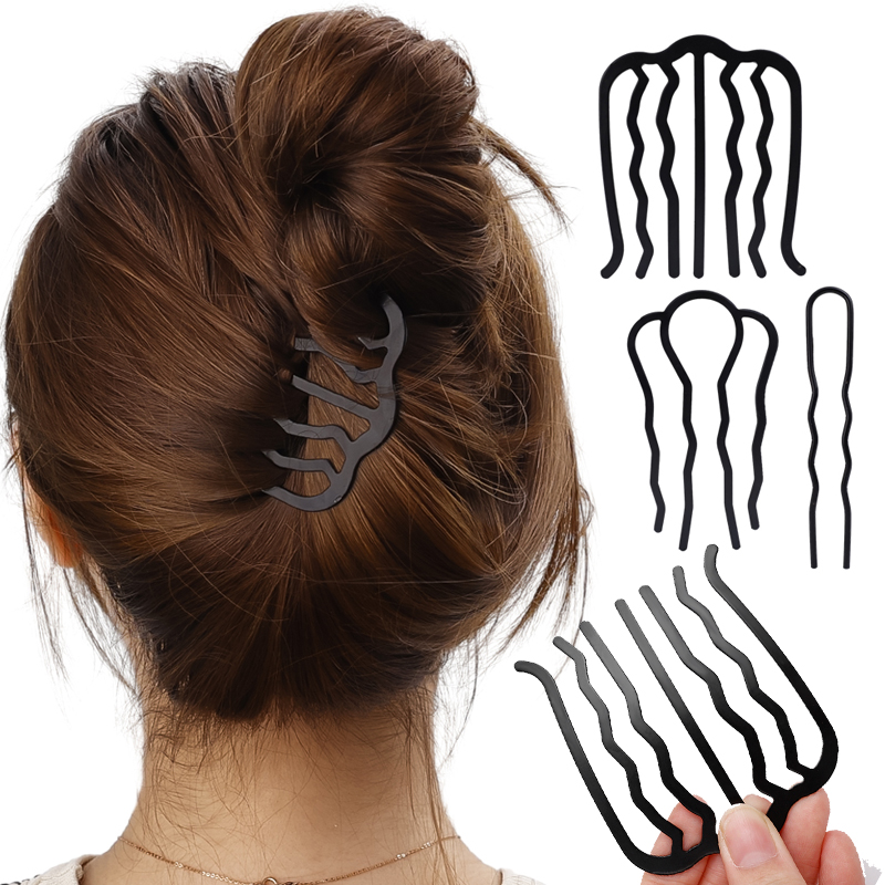 Koreaanse Stijl Haarspeld Kam U Vorm Vlechten Twist Vork Krullend Haar Clip Mode Vrouwen Styling Tool Haar Sticks Haaraccessoires