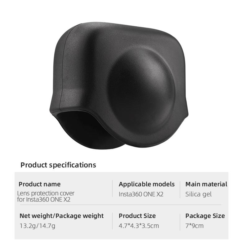 Couvercle de protection d'objectif en Silicone, anti-poussière, pour Insta360 ONE X2 Panorama Camera Action Sport, accessoires