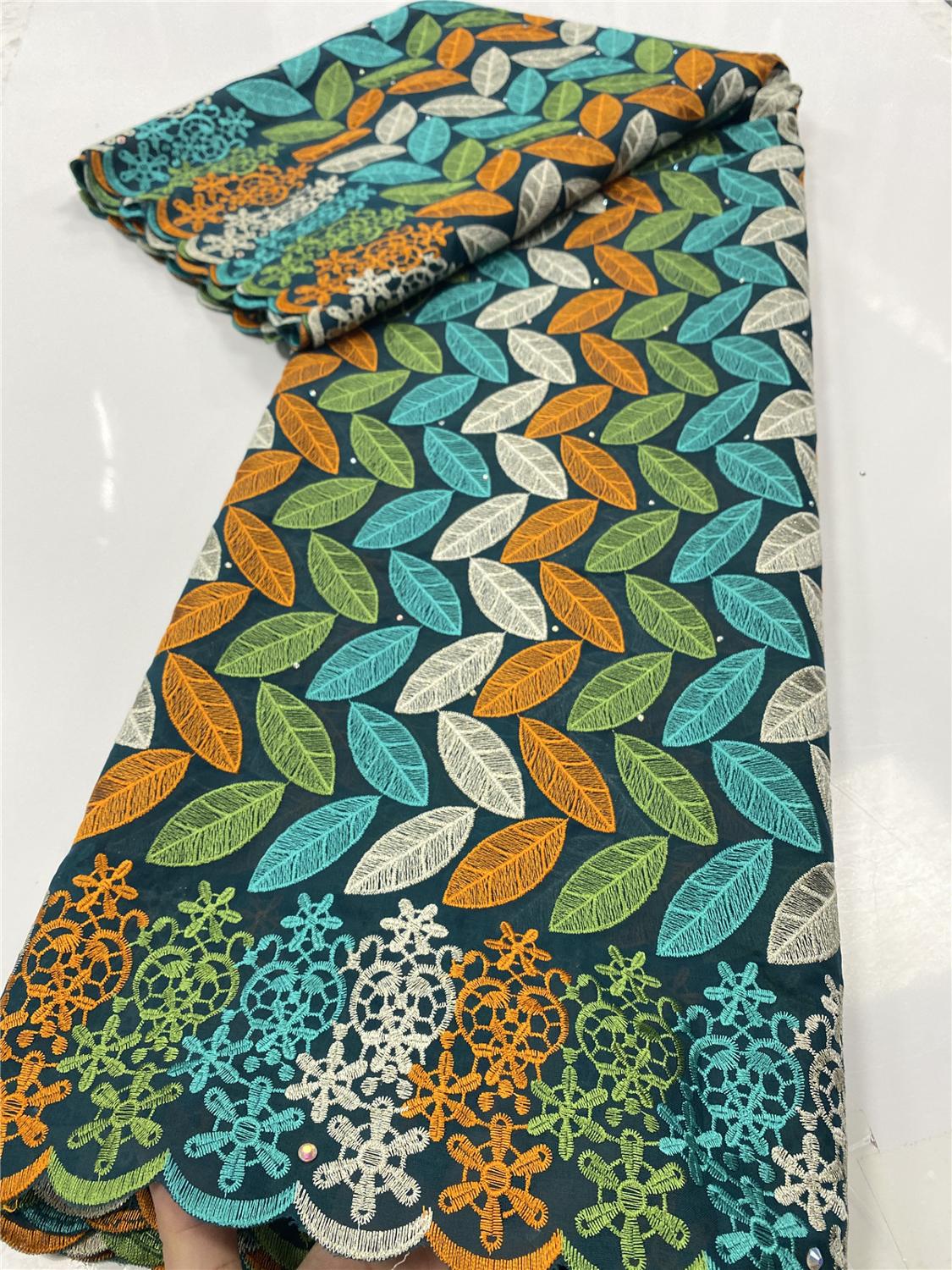 Tessuto africano del Merletto A Secco 2020 di Alta Qualità Nigeriano Tessuti di Pizzo di Cotone Svizzero Del Merletto Del voilà in Svizzera per Il Vestito Delle Donne YA3462B-2: immagine 4