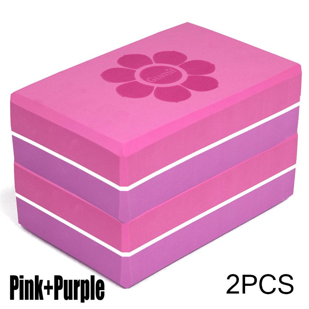 EVA Yoga Block Props Foam Exercise Workout Fitness Sport Brick Bolster Pillow Aid Gym Training Body Shaping Health Training 2pcs: Multi
