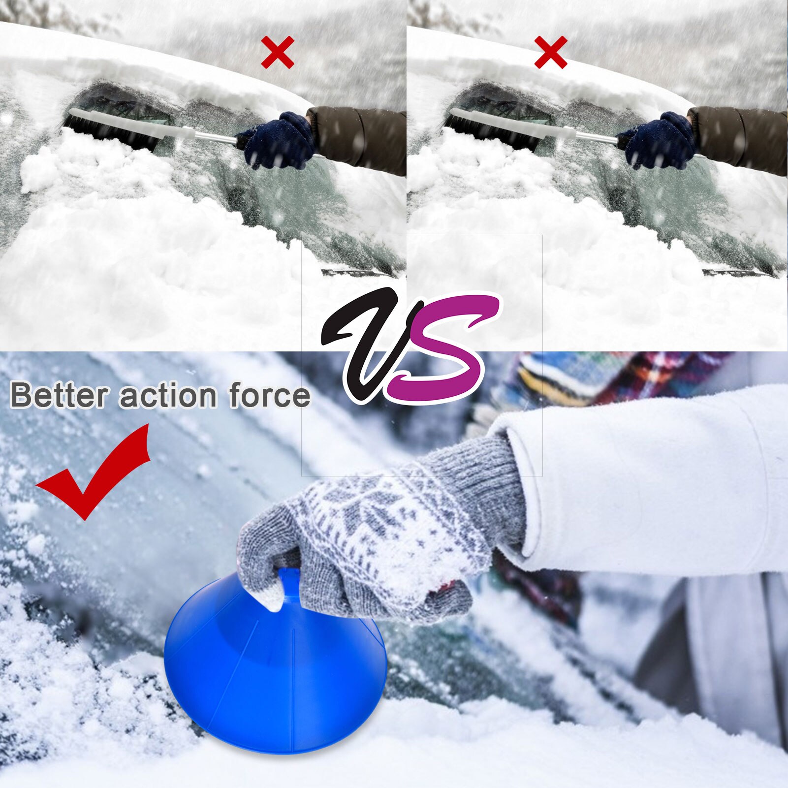 Funnel Snow Remover Window Deicing Tool Windshield Ice Scraper Conical scraping Vehicle glass snow cleaning tools
