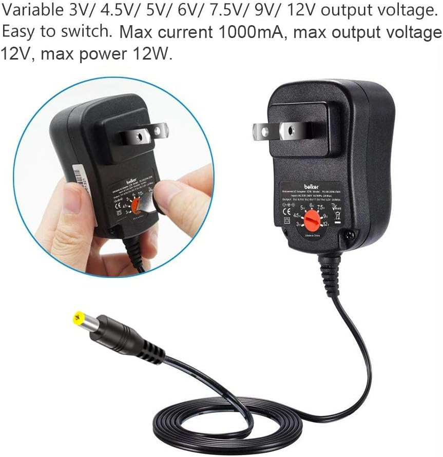 3 V/4.5 V/5 V/6 V/7.5 V/9 V/12 V 1A 12 W Multifunctionele Schakelende Voeding Verstelbare Spanning Voeding voor EU US UK AU Adapter