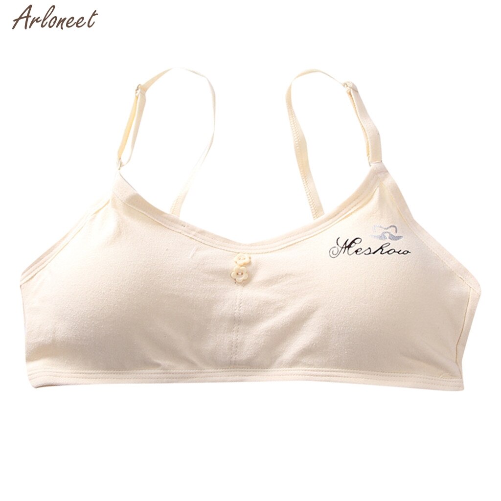 Girl Bra Kids Girls Underwear Adjustable Bra Vest Children Underclothes Undies Clothes Girls Outfits Cotton: Beige